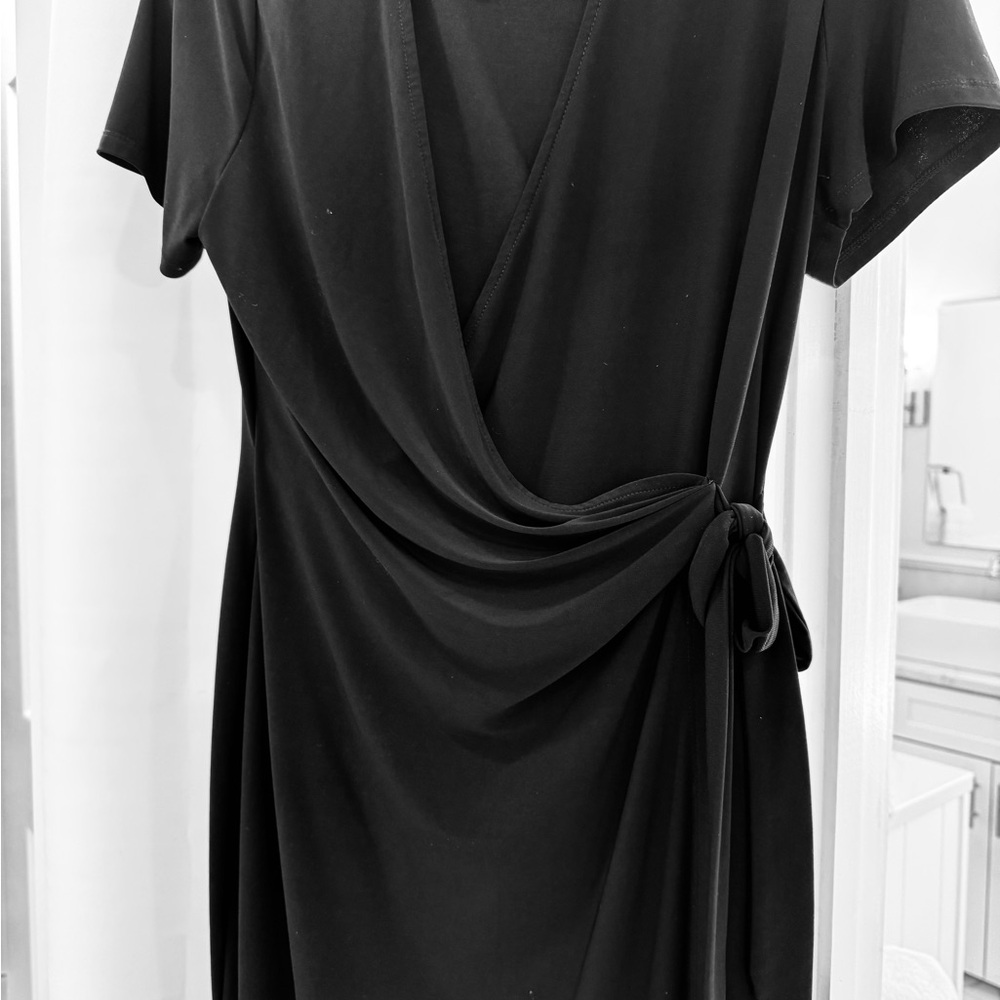 ANNE KLIEN Elegant Black Wrap Dress